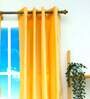Yellow Solid Polyester 5 Ft Blackout Eyelet Window Curtain