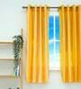 Yellow Solid Polyester 5 Ft Blackout Eyelet Window Curtain