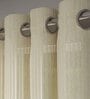 Yellow Solid Polyester 7 Ft Sheer Eyelet Door Curtains (Set of 2)