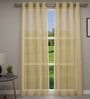 Yellow Solid Polyester 7 Ft Sheer Eyelet Door Curtains (Set of 2)