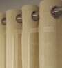 Yellow Solid Polyester 7 Ft Sheer Eyelet Door Curtains (Set of 2)