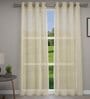 Yellow Solid Polyester 7 Ft Sheer Eyelet Door Curtains (Set of 2)