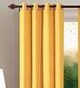 Yellow Polyester Solid 9 Ft Blackout Eyelet 2 Door Curtains