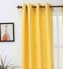 Yellow Solid Polyester 9 Ft Blackout Eyelet Door Curtain