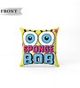 Yellow Polyester Sponge Bob 16x16 inches Reversible Kids Cushion (1 Pc)