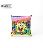 Yellow Polyester Sponge Bob 16x16 inches Reversible Kids Cushion (1 Pc)