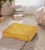 Yellow Striped Polyester 20x20 Inches Floor Cushion