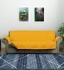 Yellow Polyester With Microfiber 60 GSM Printed 3 Seater Sofa Cover