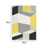 Yellow Polypropylene Abstract 5 x 3 Feet Machine Made Bedside Runner