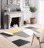Yellow Polypropylene Abstract 5 x 3 Feet Machine Made Bedside Runner