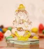 Yellow Polyresin Crystal Car Ganesha Showpiece