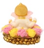 Yellow Polyresin Lord Ganesha Playing Dholak Idol