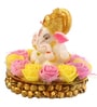 Yellow Polyresin Lord Ganesha Playing Dholak Idol