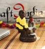 Yellow Karate Styl Monk Buddha Smoke Fountain with 10 Backflow Cone Decorative Incense Holder