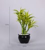 Yellow Artificial Dracaena Bonsai Plant with White Ceramic Pot