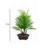 Yellow Polyurethane Artificial Palm Bonsai Plant With Brown Fiber Pot
