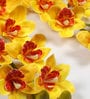 Yellow Polyurethane Beautiful Artificial Cymbidium Orchid Flowers Set of 2