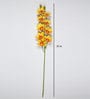 Yellow Polyurethane Beautiful Artificial Cymbidium Orchid Flowers Set of 2