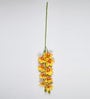 Yellow Polyurethane Beautiful Artificial Cymbidium Orchid Flowers Set of 2