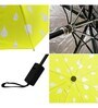 Yellow UV Coated Color Changing 3 Fold Nylon Umbrella