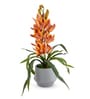 Yellow Pu Foam Velvet Orchid Elegance Pot With Flower