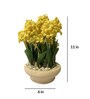 Yellow Pvc Hyacinth Artificial Bonsai With Off- White Ceramic Pot