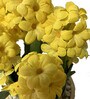 Yellow Pvc Hyacinth Artificial Bonsai With Off- White Ceramic Pot