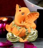 Yellow Resin Small Ganpati Statue Ganesha Idol