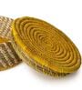 Yellow Sabai Grass Round  Basket