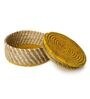 Yellow Sabai Grass Round  Basket
