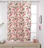 Pink Cotton Semisheer 5 Feet Eyelet Curtain (1 Piece)