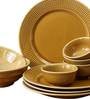 Yellow Set of 10 Ceramic Dinner Set
