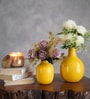 Yellow Set of 2  Metal Vase