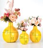 Yellow Set of 3 Metal Vase