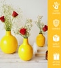 Yellow Set of 3 Metal Vase