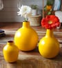 Yellow Set of 3 Metal Vase