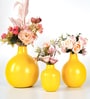 Yellow Set of 3 Metal Vase