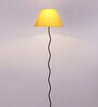 Mendeleev Yellow Cottan Fabric Shade Club Floor Lamp With Iron Base