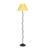 Mendeleev Yellow Cottan Fabric Shade Club Floor Lamp With Iron Base
