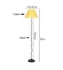 Mendeleev Yellow Cottan Fabric Shade Club Floor Lamp With Iron Base