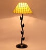 Yellow Shade Table Lamp With Metal Base