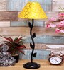 Yellow & Gold Shade Table Lamp With Metal Base