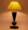 Yellow Shade Table Lamp With Metal Base