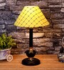 Yellow Shade Table Lamp With Metal Base
