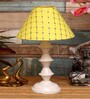 Yellow Shade Table Lamp With Metal Base