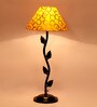 Yellow & Gold Shade Table Lamp With Metal Base