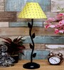 Yellow Shade Table Lamp With Metal Base