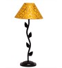 Yellow & Gold Shade Table Lamp With Metal Base