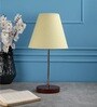 Elegant Yellow Fabric Shade Night Lamp With Aluminium Base