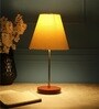 Elegant Yellow Fabric Shade Night Lamp With Aluminium Base